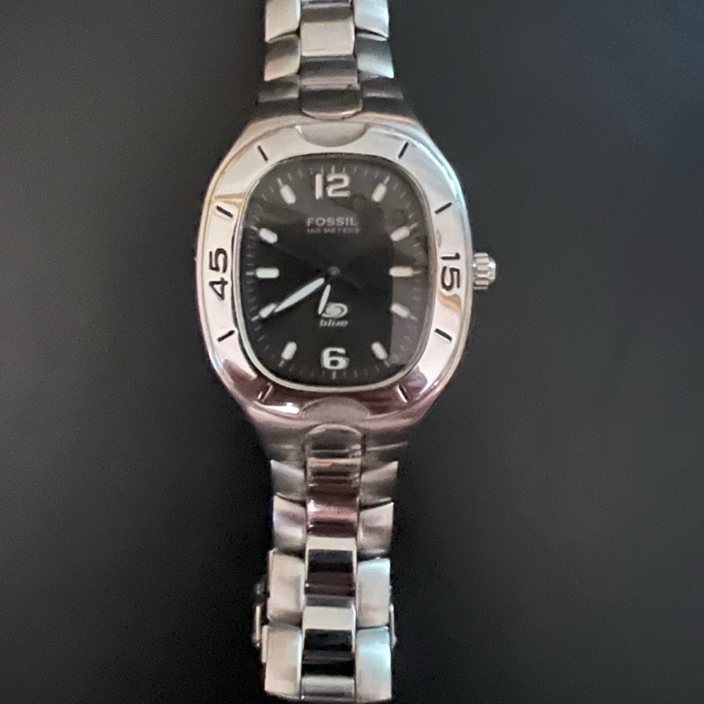 Fossil Blue Rectangle Stainless Steel Men’s Watch
